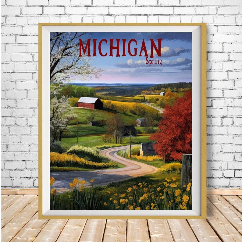 Michigan Seasonal Wall Art - Farm and Rural Landscape Prints (#st4-vp0765) image 2