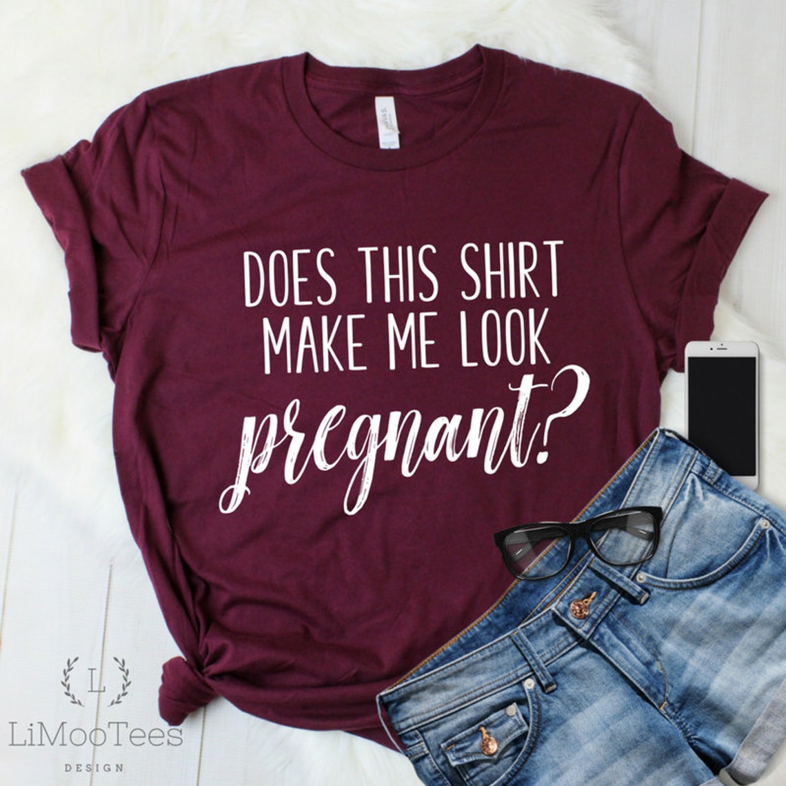 Does This Shirt Make Me Look Pregnant Ladies Funny T-shirt - Etsy