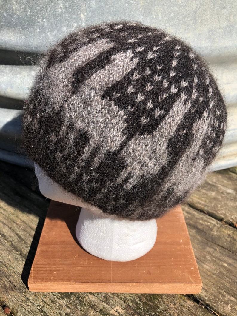 100% Alpaca/Llama Fair Isle Hat kit Knitting pattern and yarn. Choice of yarn weight and colorways. FREE SHIPPING. Natural fiber image 6