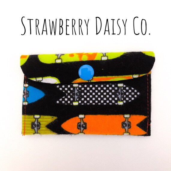 Skateboard Business Credit Card Holder Case Fabric Etsy