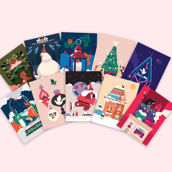 Jeu de cartes postales de Noël 1