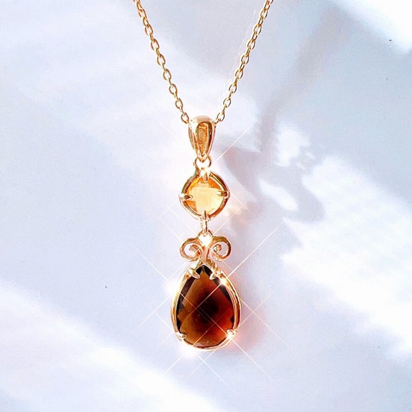 Gemstone Necklace For Her Citrine Necklace For Mom Mother's Day Dainty Gemstone Necklace For Birthday Gift For Anniversary Gift Jewelry