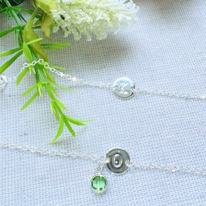 Personalized Initial Bracelet Gift For Her Initial Bracelet Gift For Mom Birthstone Bracelet Gift For Anniversary gift For Graduation Gift