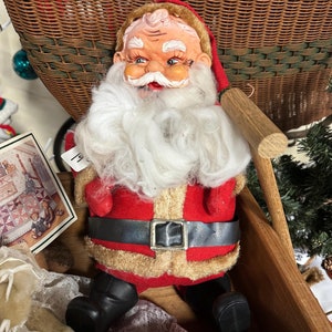 Vintage 13&quot; Rubber Face Santa Claus Doll/Made in Japan/Retro Christmas/Vintage Christmas