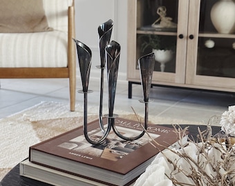 Vintage Hans Jensen Calla Lily Candelabra/Silver Plated/Danish Modern/1960's