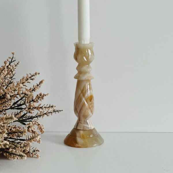 Vintage Onyx Candleholder/Vintage Modern