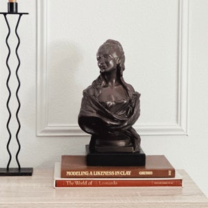 Vintage Austin Production Lady Bust Sculpture/De Cesar Signed 1992