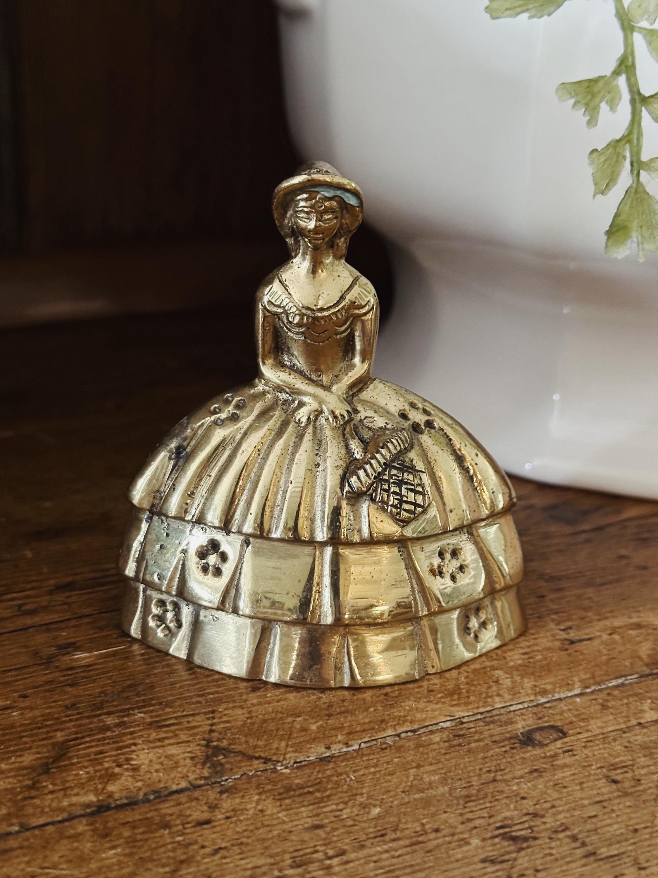 Vintage Brass Lady Bell/Mid Century/Collectible