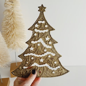 Vintage Brass Christmas Tree Trivet/Global Decor/Vintage Christmas