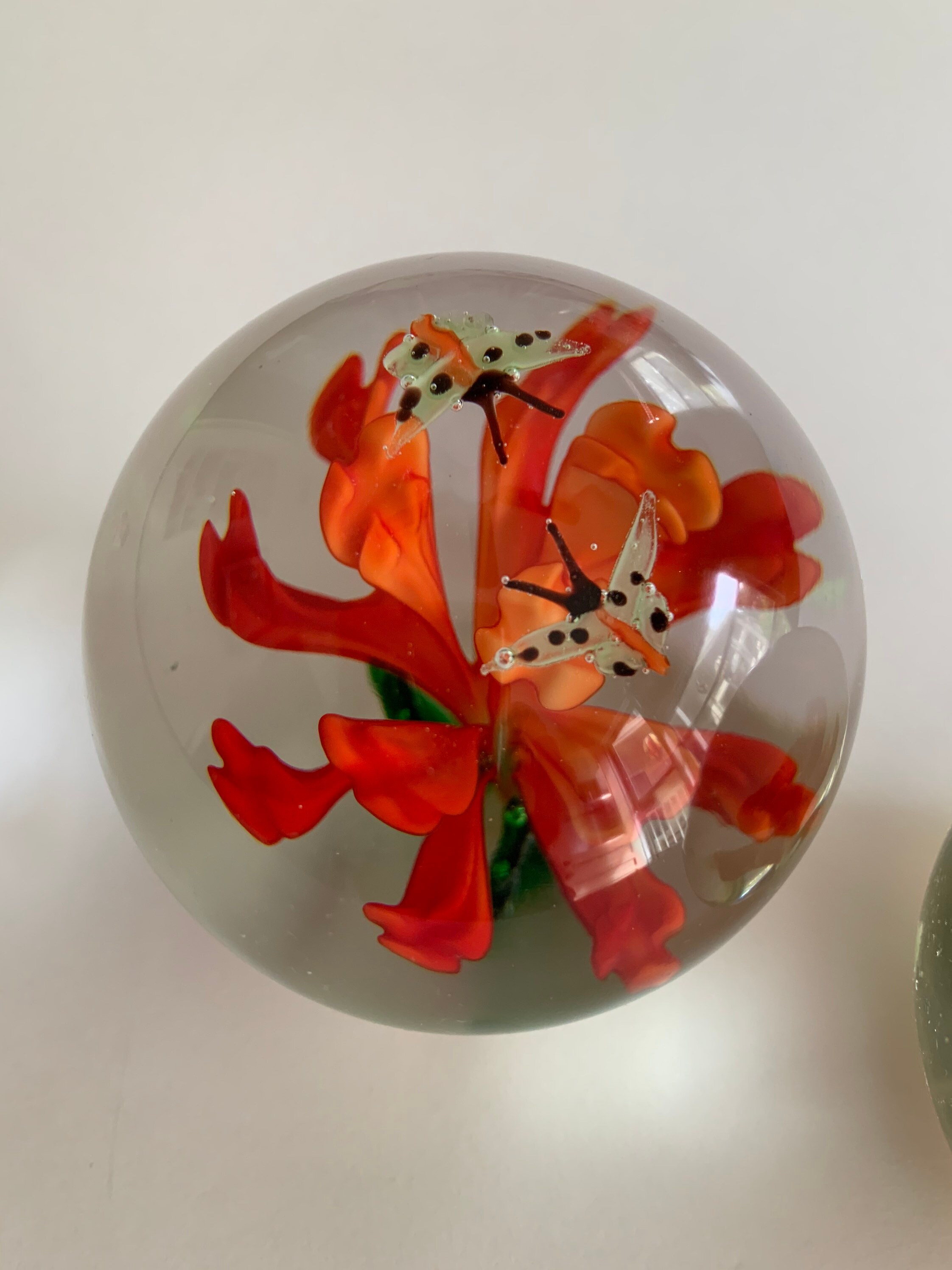 Vintage Glass Flower Art Glass Paperweights SOLD SEPARATELY Etsy