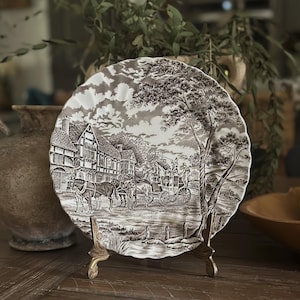 Vintage Myott &quot;Royal Mail&quot; Brown Transferware Ironstone Dinner Plate/Staffordshire England