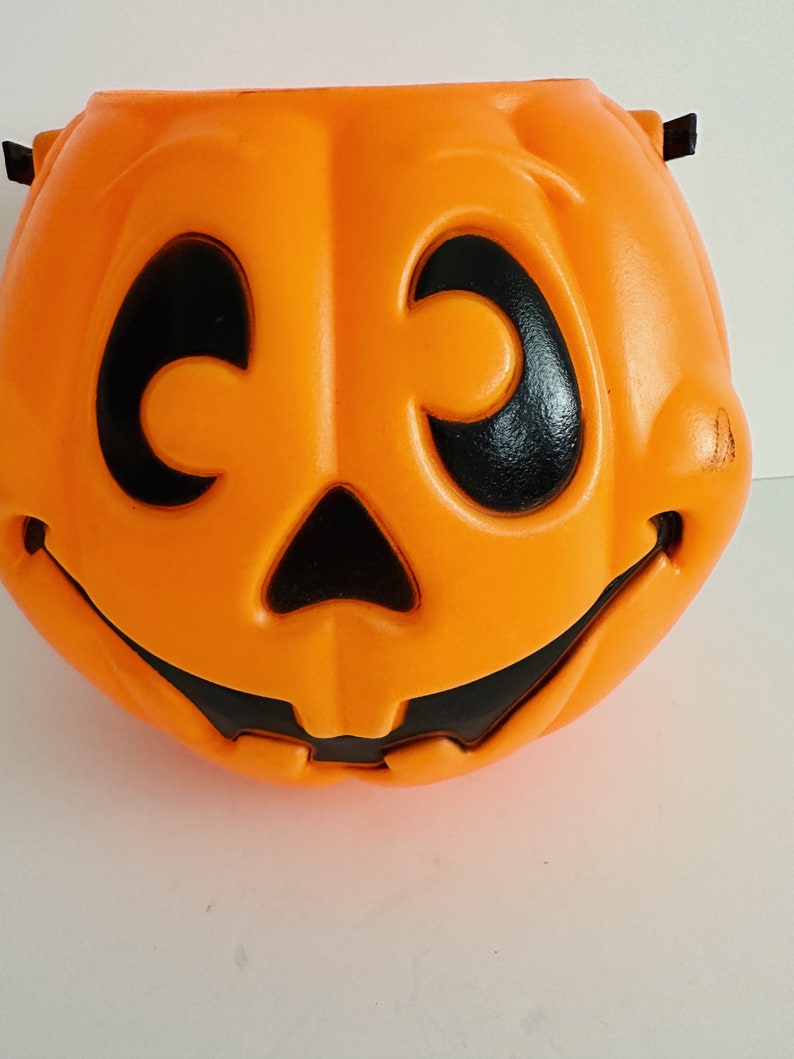 Vintage Blow Mold Jack O Lantern/pumpkin Candy Bucket/vintage Halloween ...