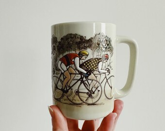 Vintage Otagiri Cycling Mug/Retro Kitchen/Cyclist Gift