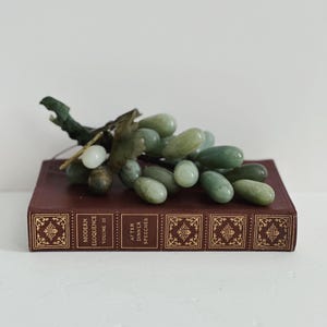Vintage Jade Green Stone Grape Cluster Decor/Mid Century/Table Decor/Shelf Decor