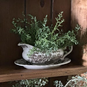 Vintage Myott &quot;Royal Mail&quot; Brown Transferware Ironstone Gravy Boat & Oval Platter/Staffordshire England