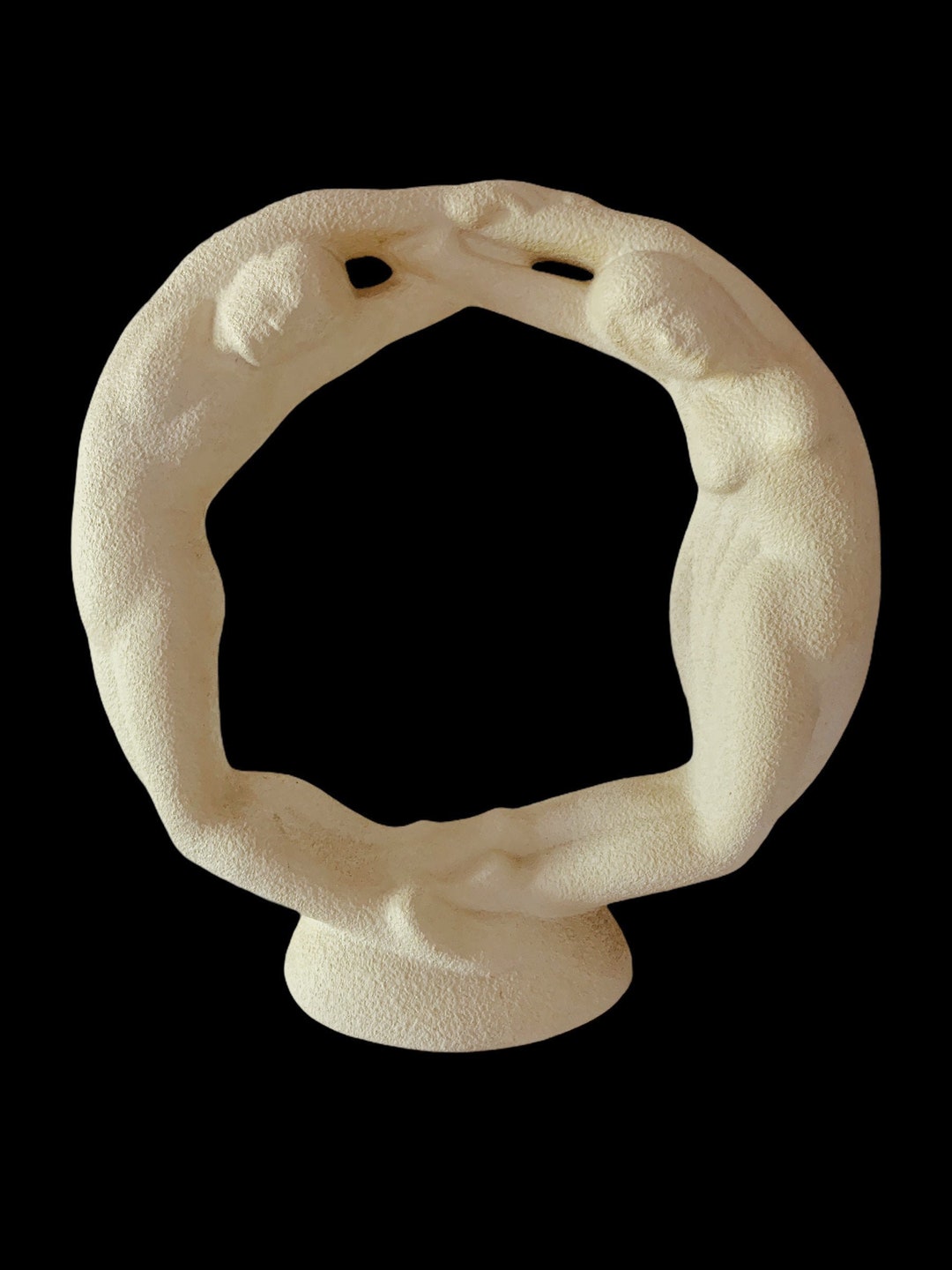 Vintage Haeger Circle of Love Textured Sculpture/couple Sculpture