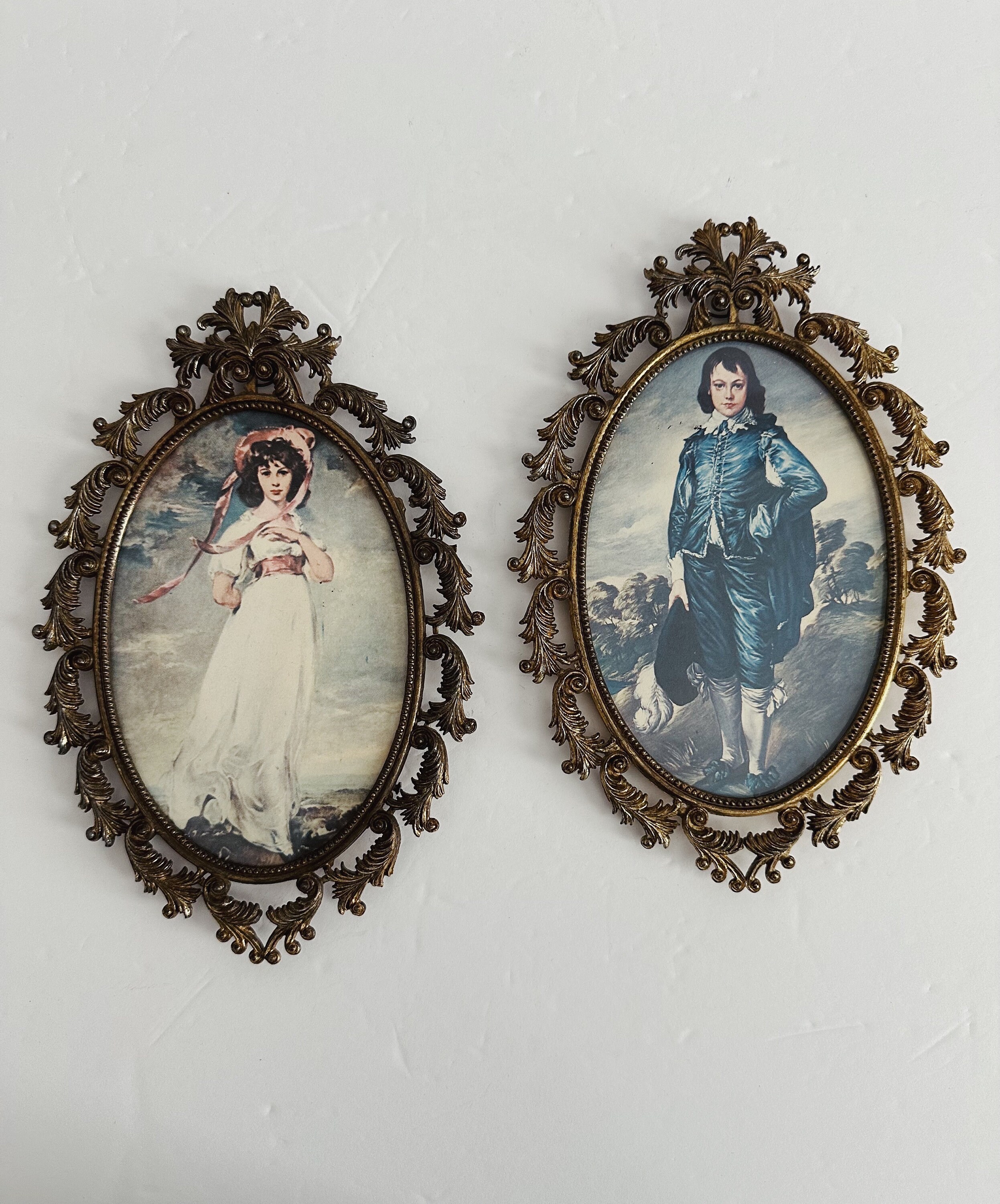 ヴィンテージビクトリア朝壁装飾金属フレーム6枚セットイタリア