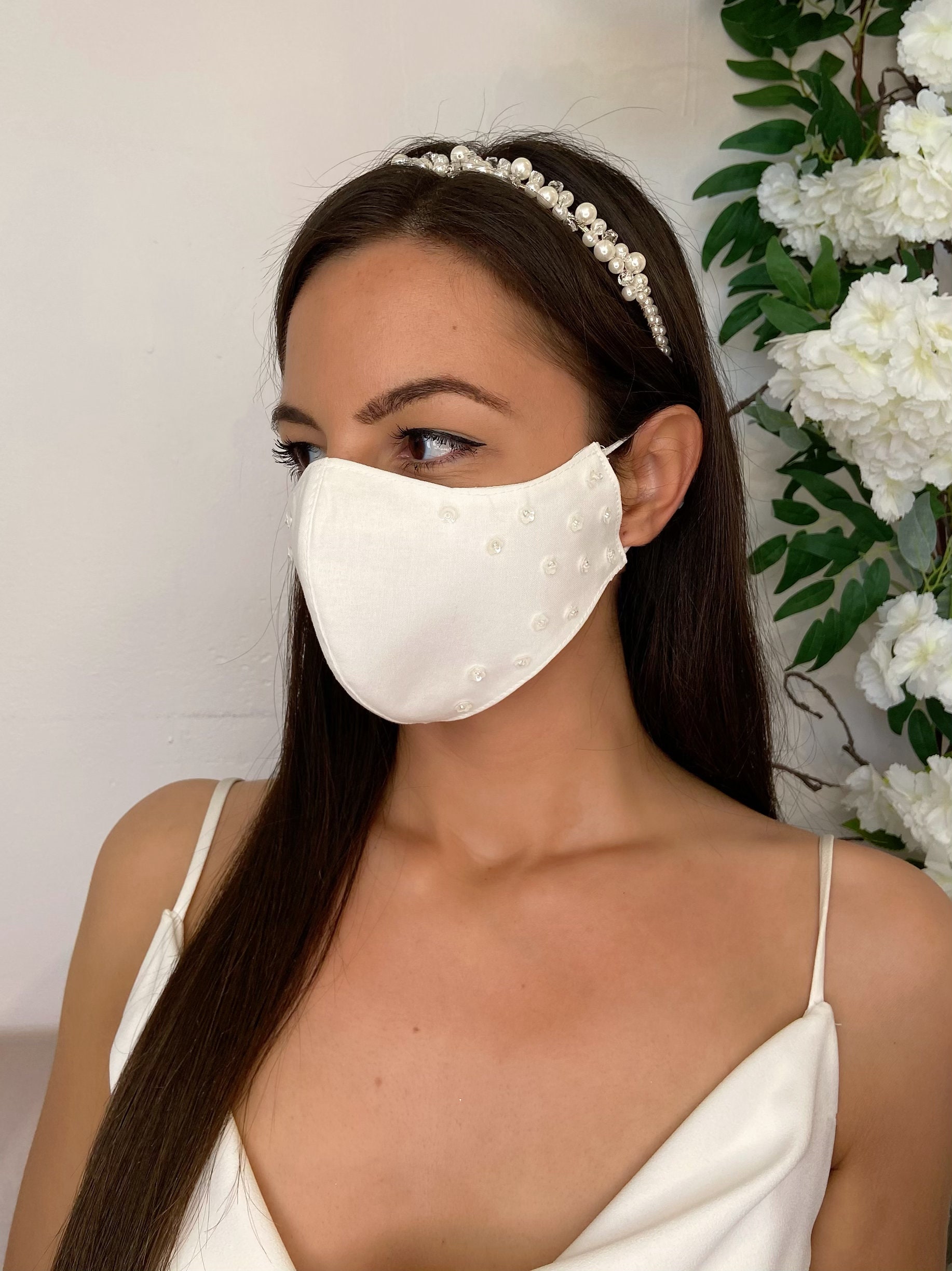 Luxury Bridal Face Mask filtered for wedding Available 100% 3 | Etsy