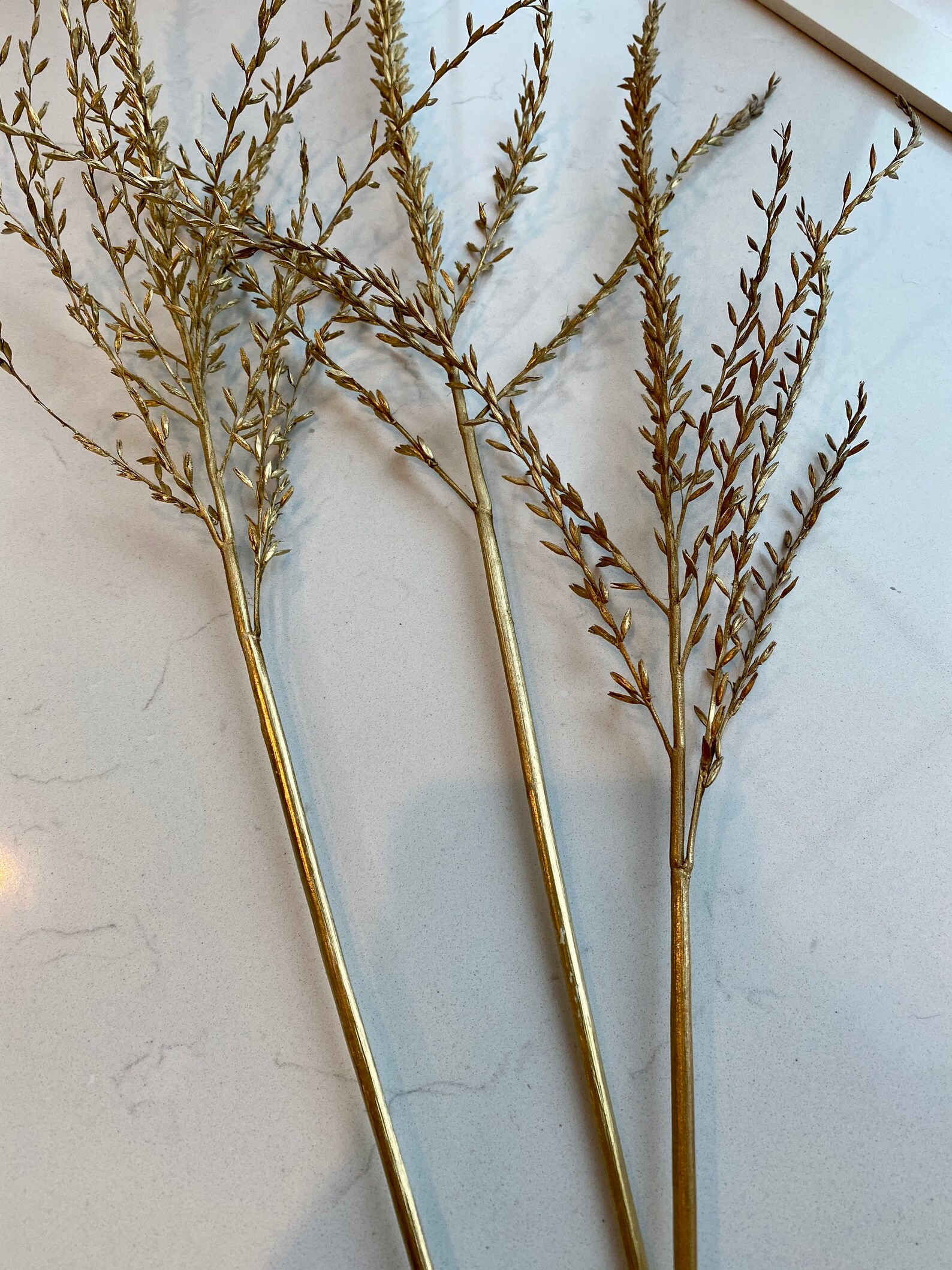Set of 3 gold dried corn tassels dried grass similar to Etsy