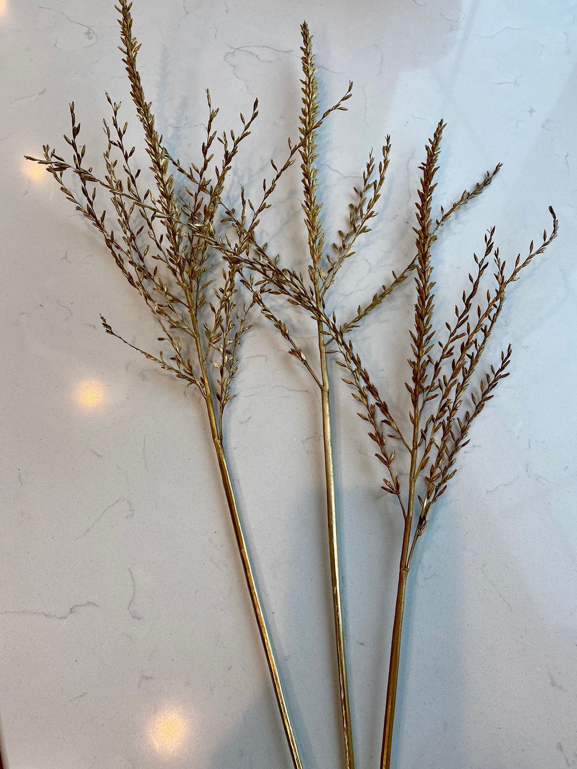 Set of 3 gold dried corn tassels dried grass similar to Etsy