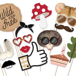 Woodland Animal Photo Booth Props: Forest Party Decorations (PDF)