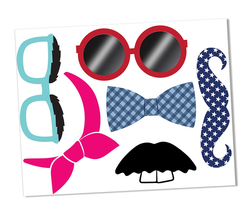 Hipster Photo Booth Props Printabe Party Props 90's - Etsy