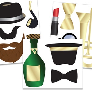 Gatsby Photo Booth Props. Printable Great Gatsby Photo Props. Flapper ...