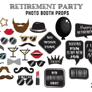 Retirement Party Photo Booth Props. Printable Retired Party Props, Last ...