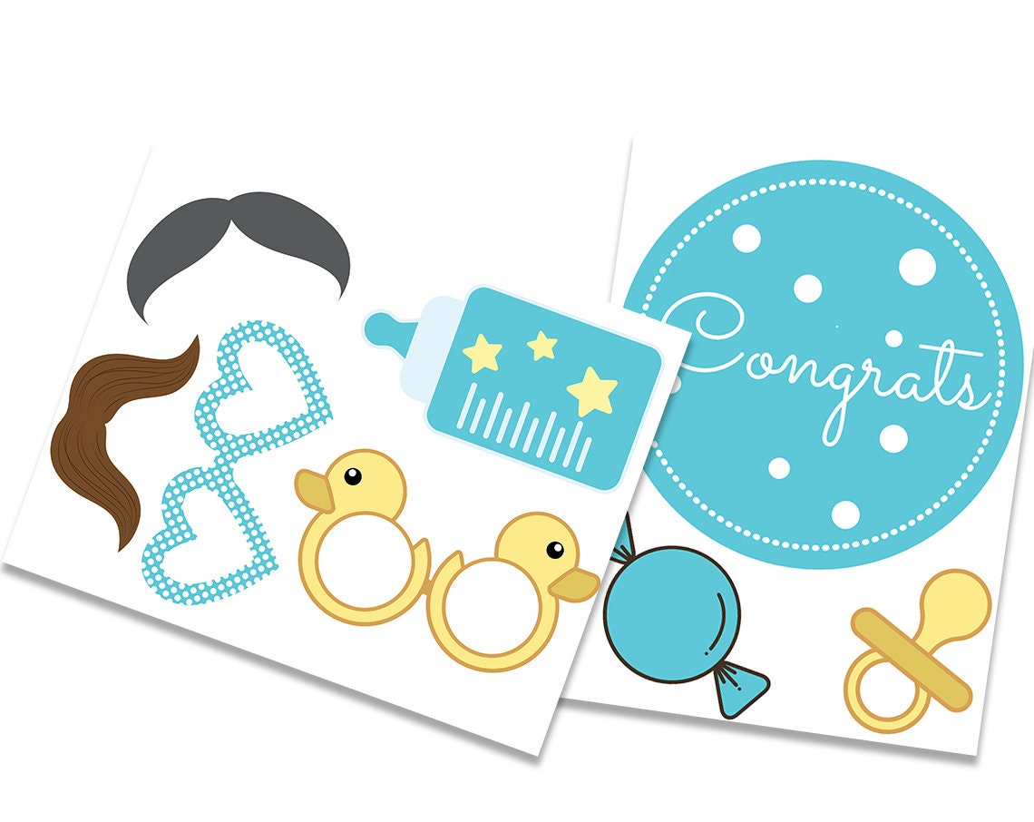 Baby Boy Shower Photo Booth Props Printable Party Props It's a Boy ...