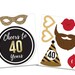 40th Birthday Photo Booth Props. Printable Black and Gold Photo Props ...
