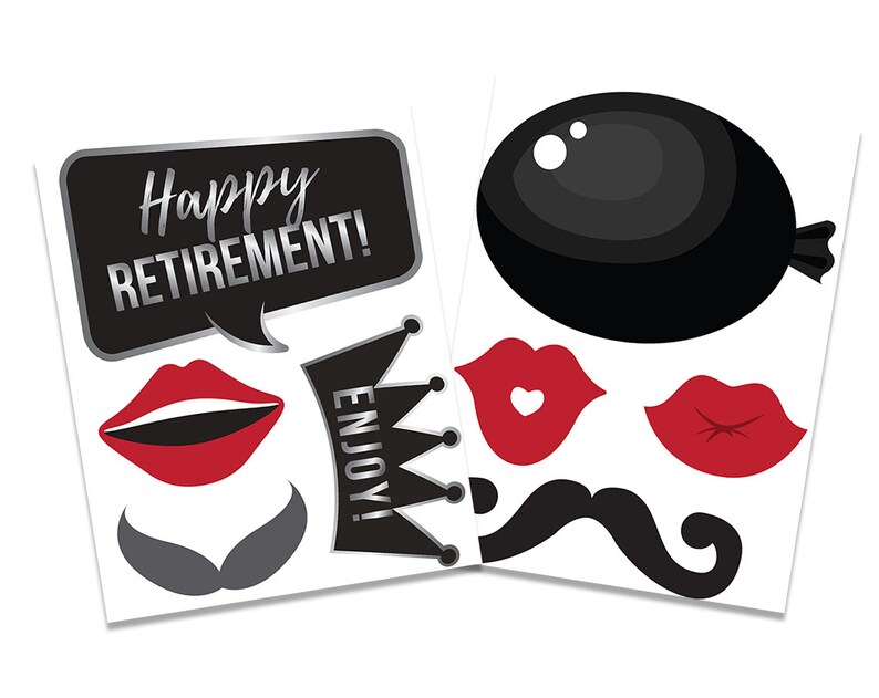 Retirement Party Photo Booth Props. Printable Retired Party - Etsy