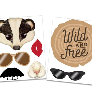 Birthday Photo Booth Props Printable Party Props Forest Animal Themed ...