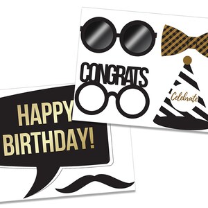 Birthday Photo Booth Props Printable PDF. Birthday Party Decorations ...