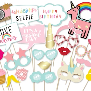 unicorn party photo booth props unicorn party printables etsy singapore