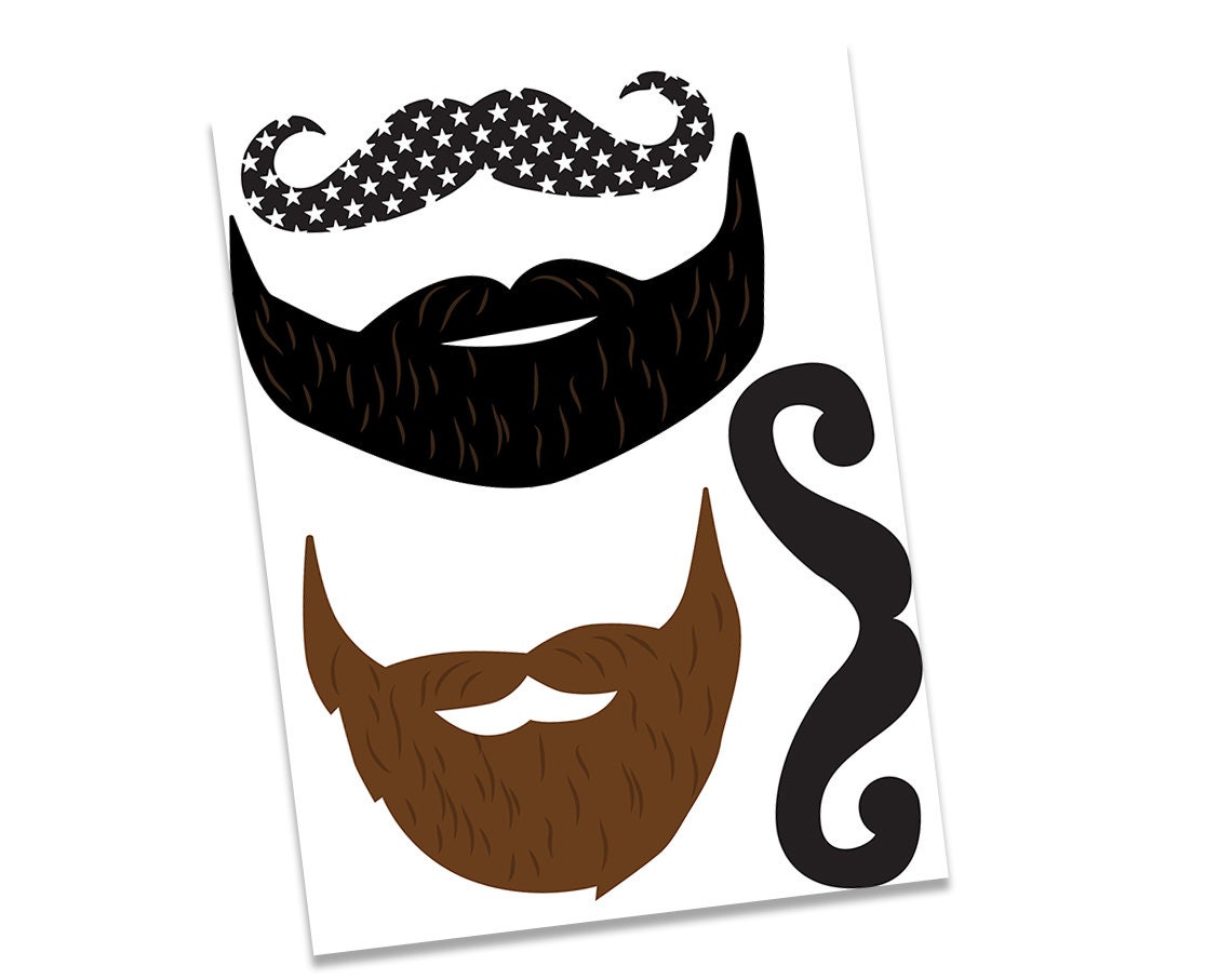 Moustache imprimable Photo Booth accessoires lèvres et barbe Photo Booth  accessoires de fête de mariage accessoires fête d'anniversaire Photo Booth  accessoires téléchargement instantané -  France