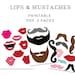 Printable Mustache Photo Booth Props Lips and Beard Photo Booth Props Wedding Party Props ...