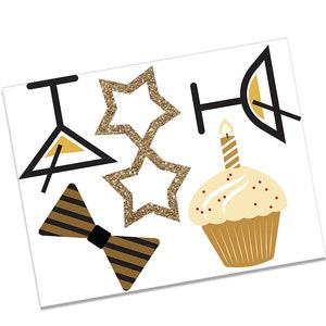 40th Birthday Photo Booth Props. Printable Black and Gold Photo Props ...