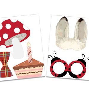 Birthday Photo Booth Props Printable Party Props Forest Animal Themed ...