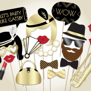 Gatsby Party Photo Booth Props: Roaring 20s Theme (PDF)