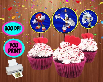 Sonic cupcake topper | Etsy