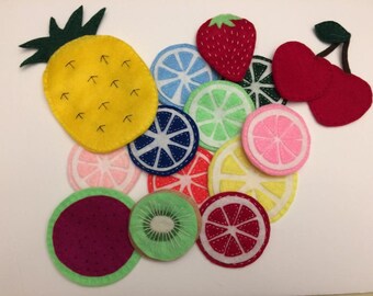 Small animals, fruits etc... hand sewn felt