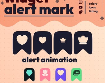 Alert Mark Twitch/YouTube Widget | Instant Install | customizable cute twitch widget
