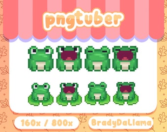 10 Frog pngtuber images / Instant Download, cute twitch stream frog pngtuber