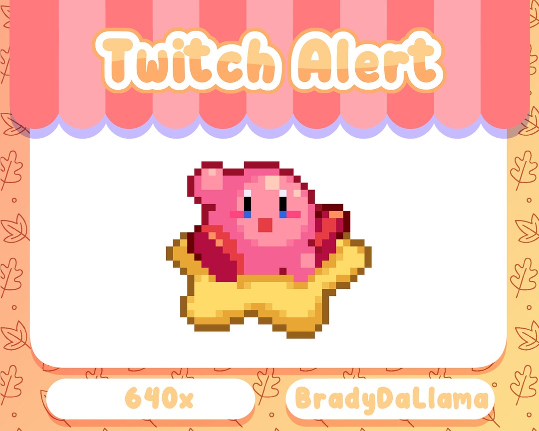 Animated Kirby Waving Twitch Alert / Instant Download, Cute Kirby Twitch Stream Follow Alert Etsy
