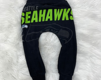 Baby Harem Pants Made From Recycled Tshirt / Seattle Seahawks Football / Size 18-24 Month