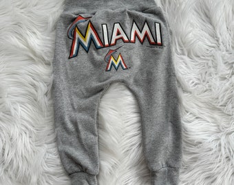 Sarouel bébé jogger en t-shirt recyclé / base-ball des Marlins de Miami / taille 9-12 mois