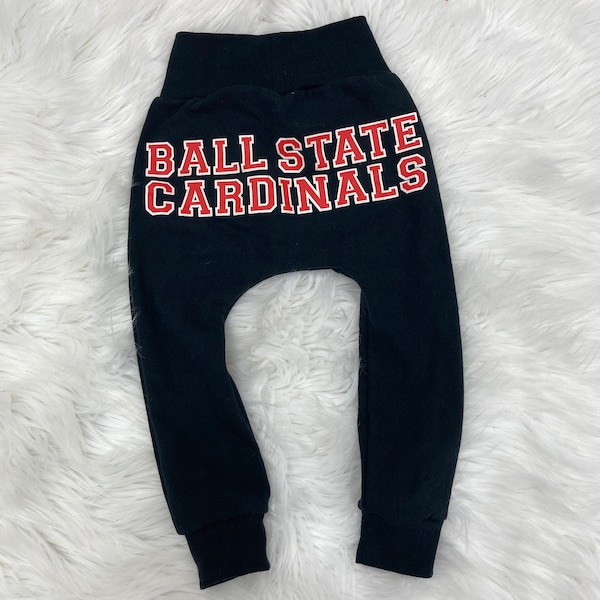 Pantalon de jogging sarouel pour bébé en tshirt recyclé / Ball State University Cardinals / Taille 18-24 mois