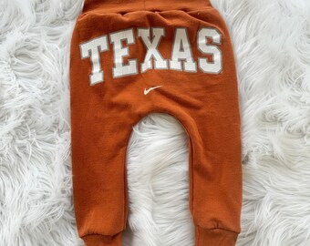 Baby Harem Jogger Pants Made From Recycled Tshirt / University of Texas Longhorns / Size 9-12 Month