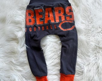 Baby Harem Jogger Pants Made From Recycled Tshirt / Chicago Bears Football / Size 18-24 Month