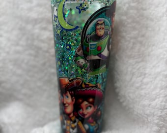 woody and buzz neon snow globe tumbler